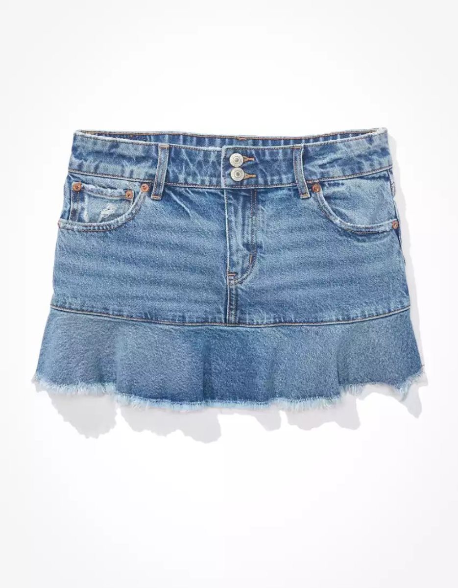 Jupes American Eagle AE Low-Rise Denim Mini Lavage Femme | ILU-24692267